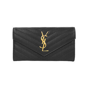 SAINT LAURENT PARIS Monogram Flap Wallet Bifold Long